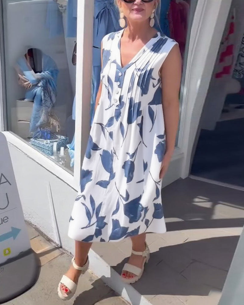 Emma™ - Geblümtes Knopfkleid