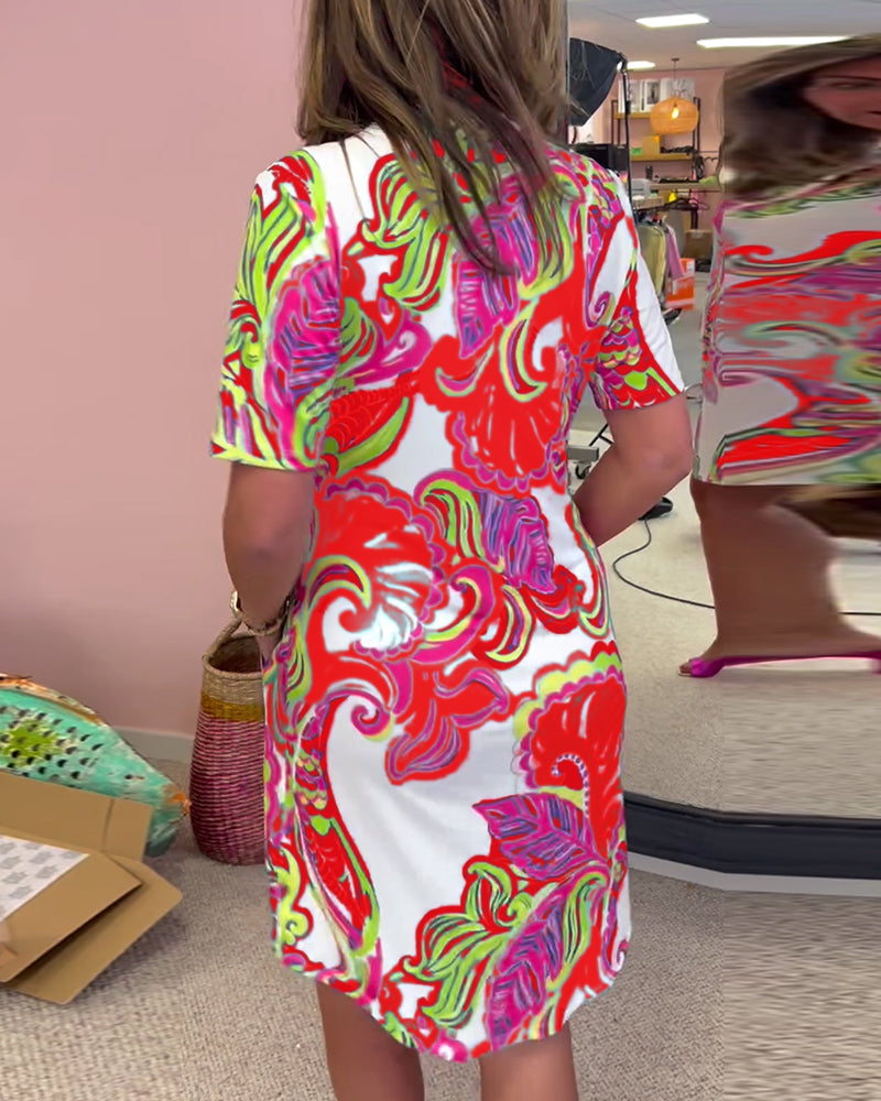 Elise™ – Slim-Fit Bedrucktes Kleid