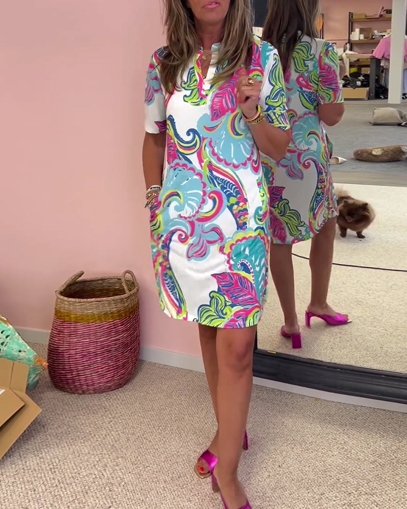 Elise™ – Slim-Fit Bedrucktes Kleid