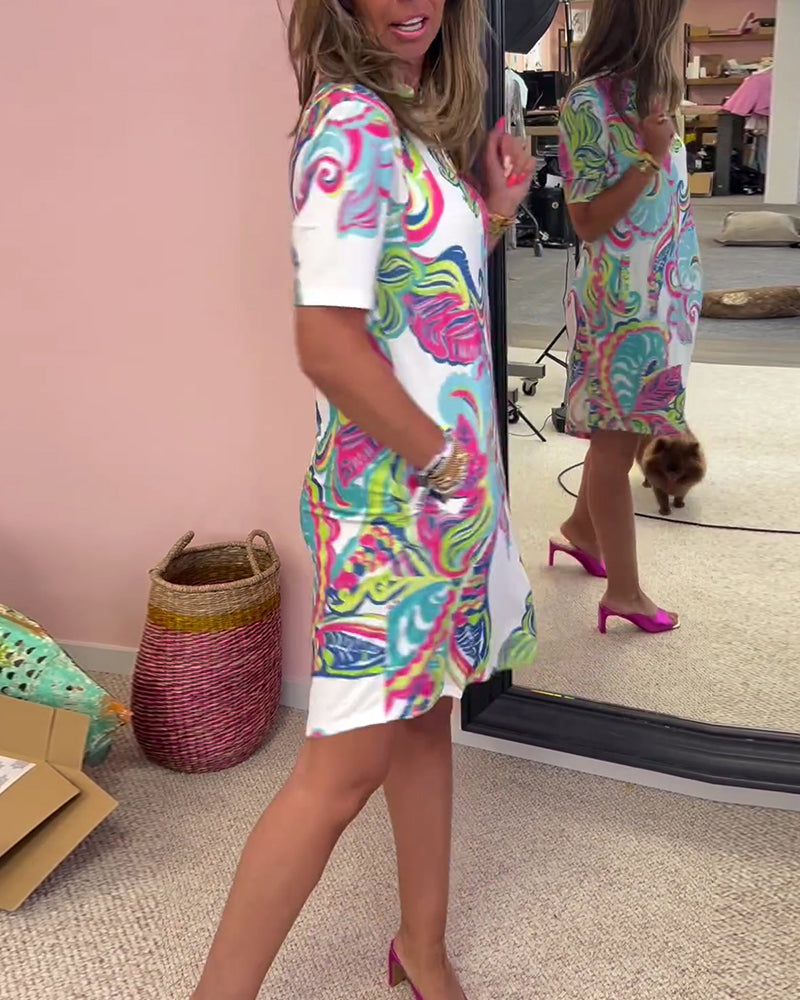 Elise™ – Slim-Fit Bedrucktes Kleid