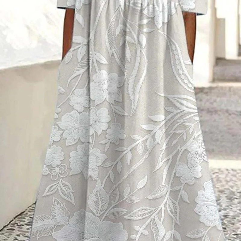 Rebecka™ - Langes geblümtes Kleid