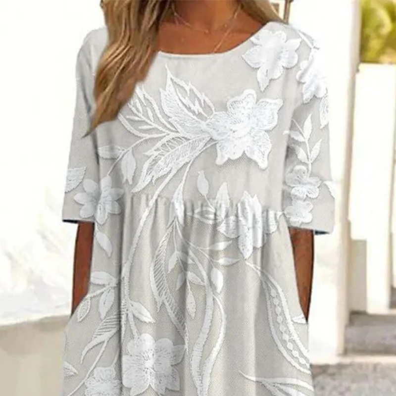 Rebecka™ - Langes geblümtes Kleid