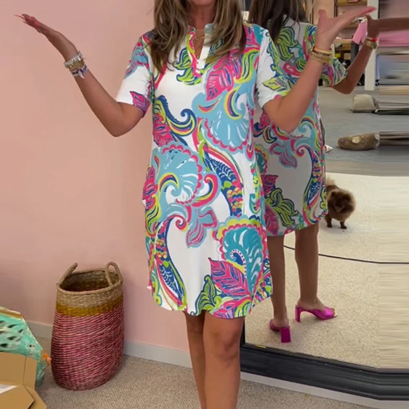 Elise™ – Slim-Fit Bedrucktes Kleid