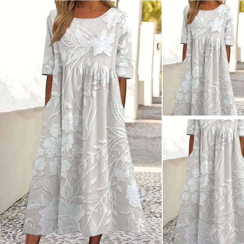 Rebecka™ - Langes geblümtes Kleid