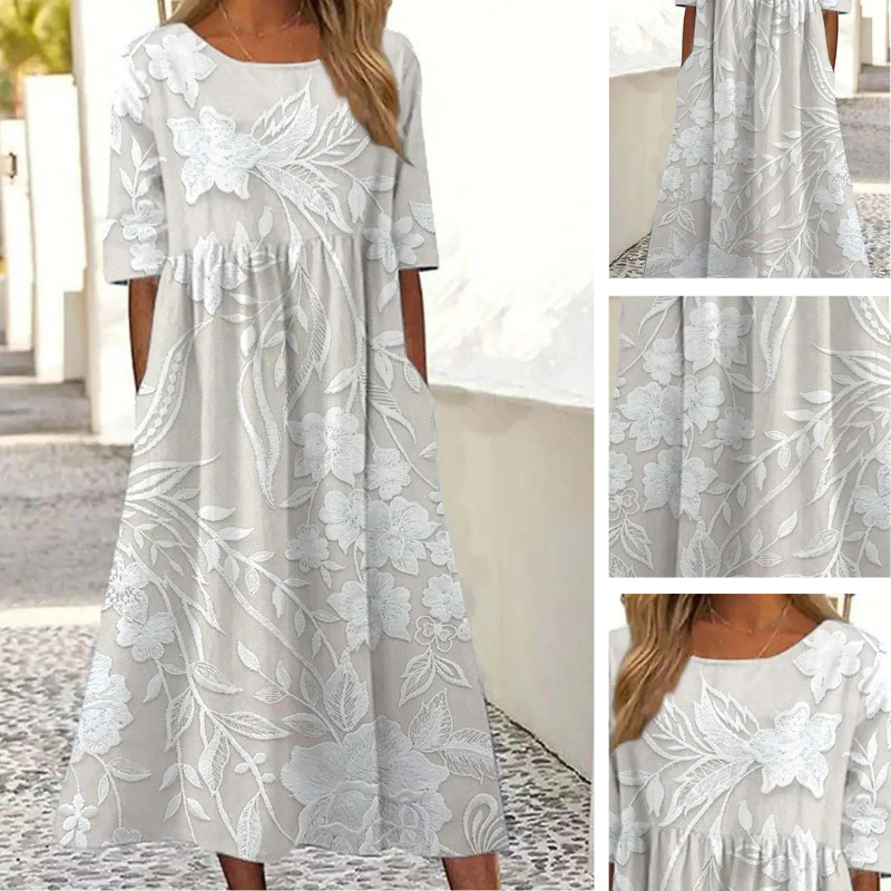 Rebecka™ - Langes geblümtes Kleid