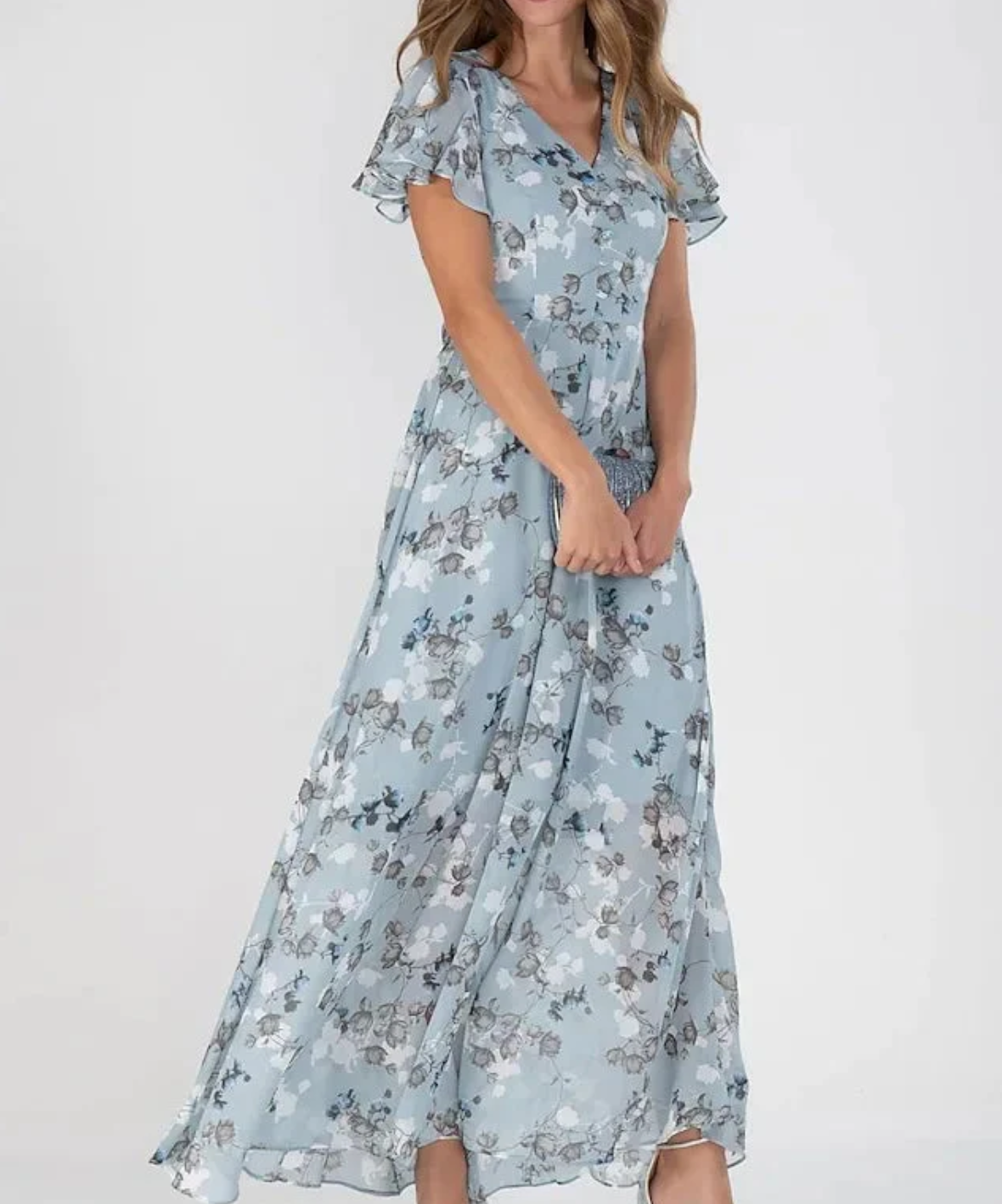Jayga™ - Damen Maxikleid mit V-Ausschnitt