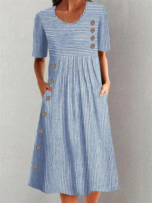 Riikka™- Gestreiftes Midikleid