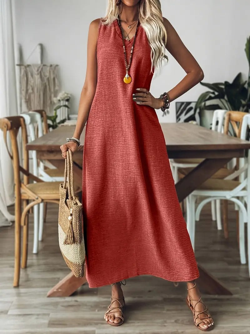 Leena™-Ärmelloses Maxikleid