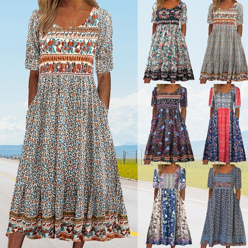 Greta™ – Boho Blumenkleid
