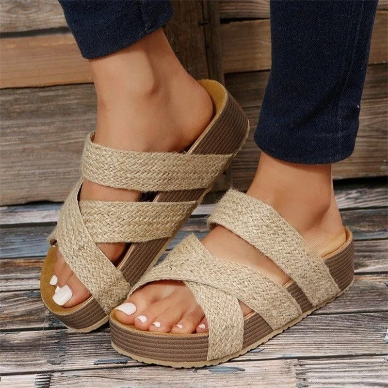 Erika™ – Geflochtene Sandalen mit Kreuzriemen für Damen