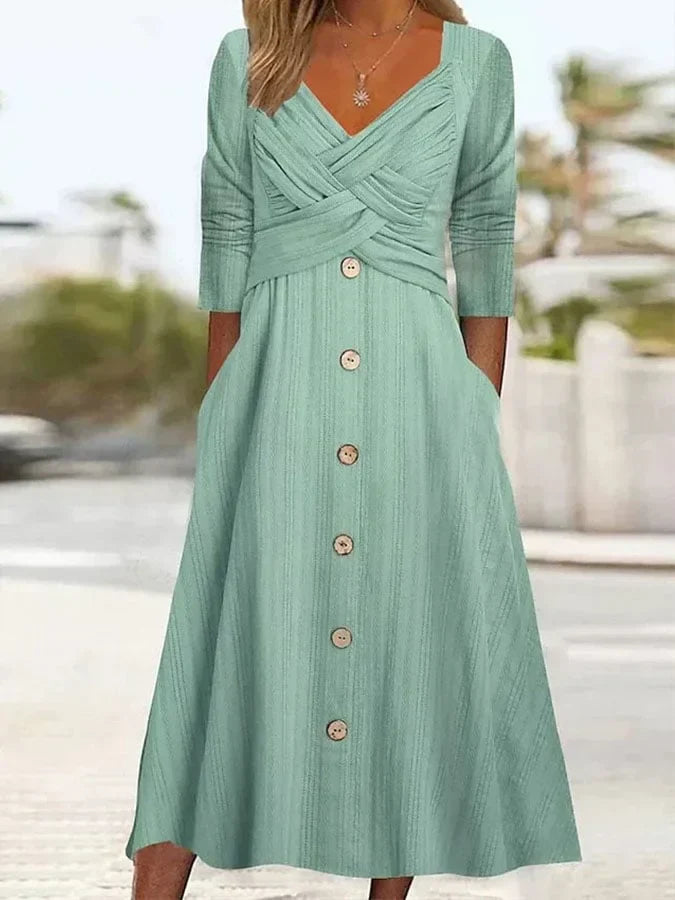 Serelina™ – Lässiges Kleid mit V-Ausschnitt