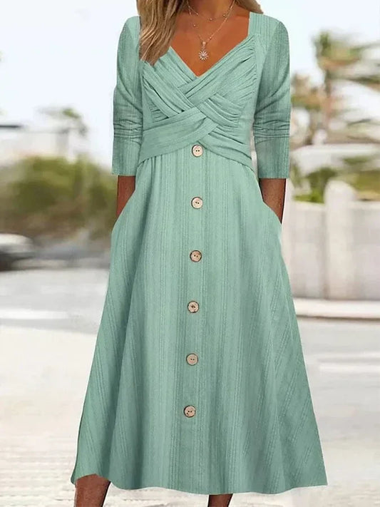 Serelina™ – Lässiges Kleid mit V-Ausschnitt