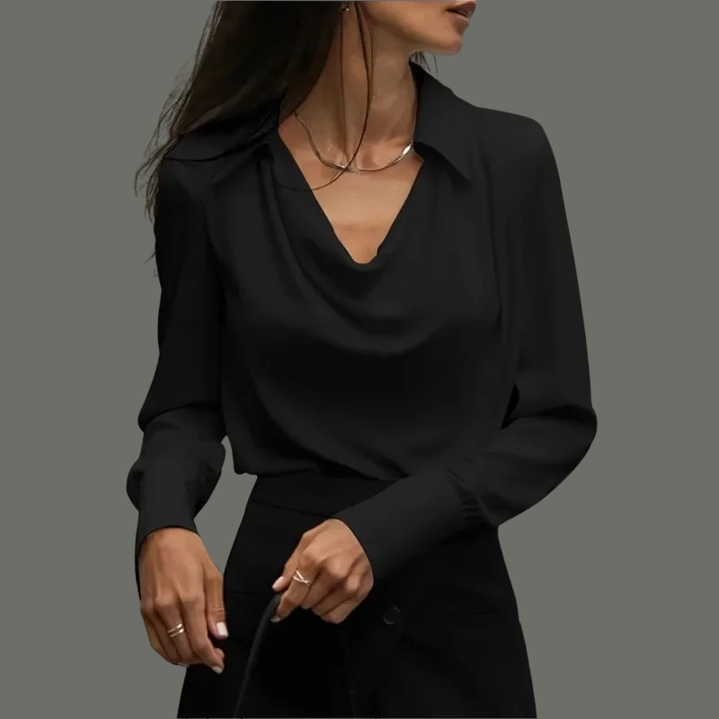 Sophia™ – Satin Drapierte Bluse