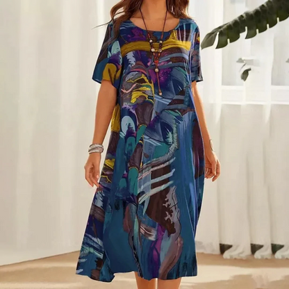 Sofia™ – Abstraktes Blumenkleid