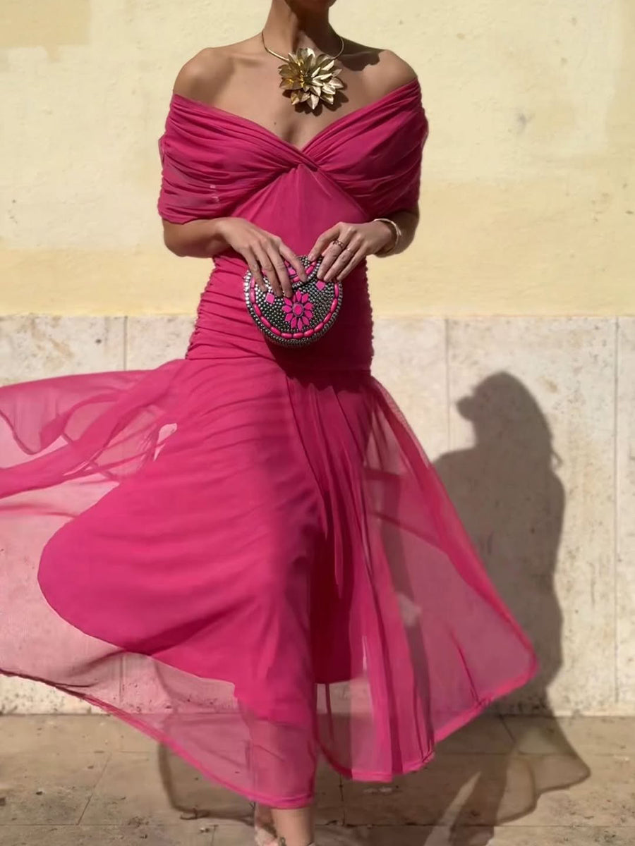 Eliane™ – Fließendes Midi-Abendkleid aus Mesh