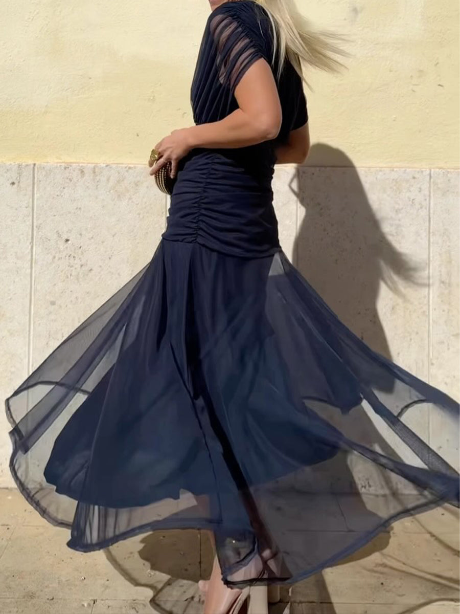 Eliane™ – Fließendes Midi-Abendkleid aus Mesh