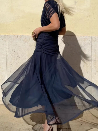 Eliane™ – Fließendes Midi-Abendkleid aus Mesh