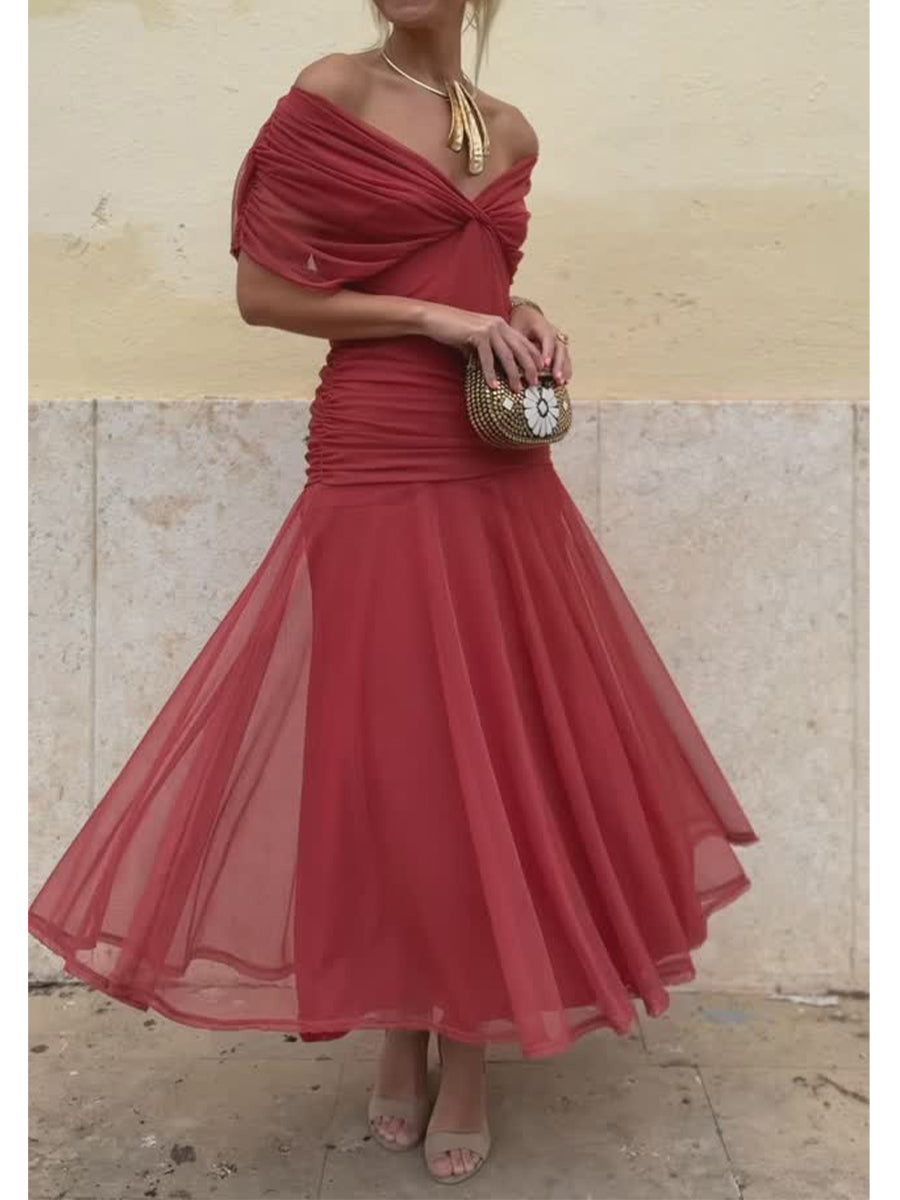 Eliane™ – Fließendes Midi-Abendkleid aus Mesh