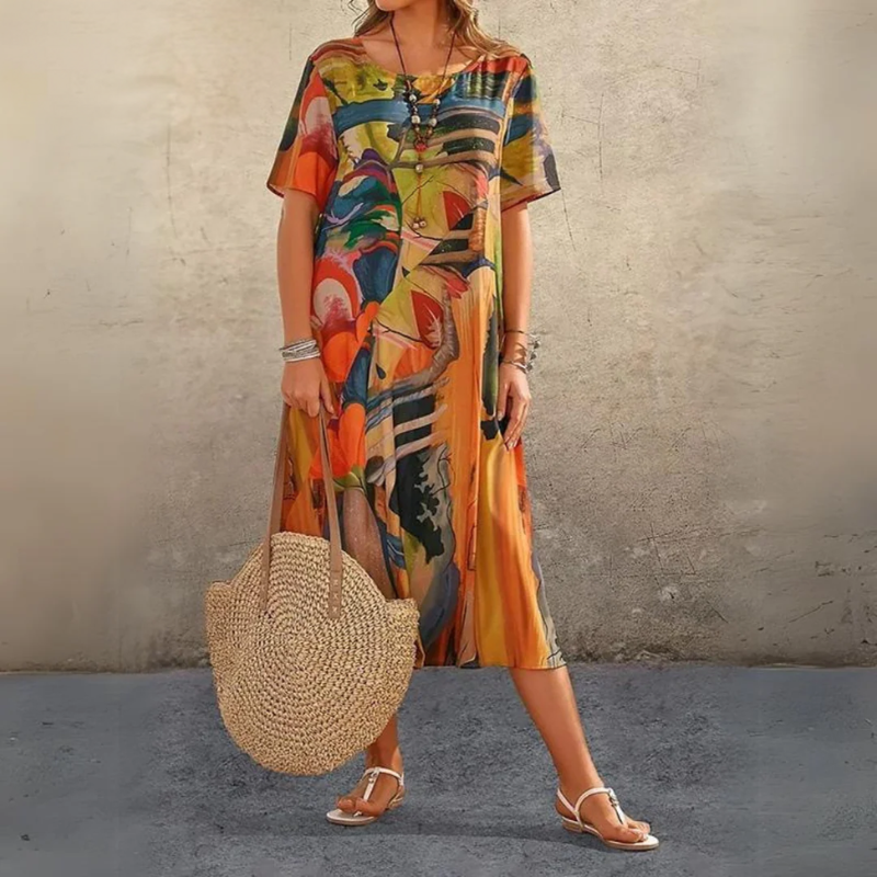 Sofia™ – Abstraktes Blumenkleid