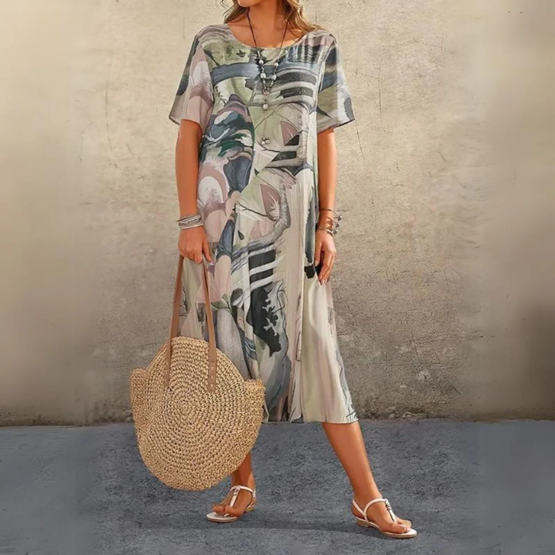 Sofia™ – Abstraktes Blumenkleid