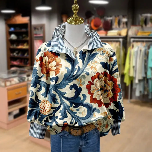 Charlot™ - Vintage-Blumenbluse für Frauen
