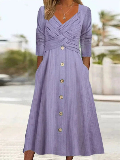 Serelina™ – Lässiges Kleid mit V-Ausschnitt