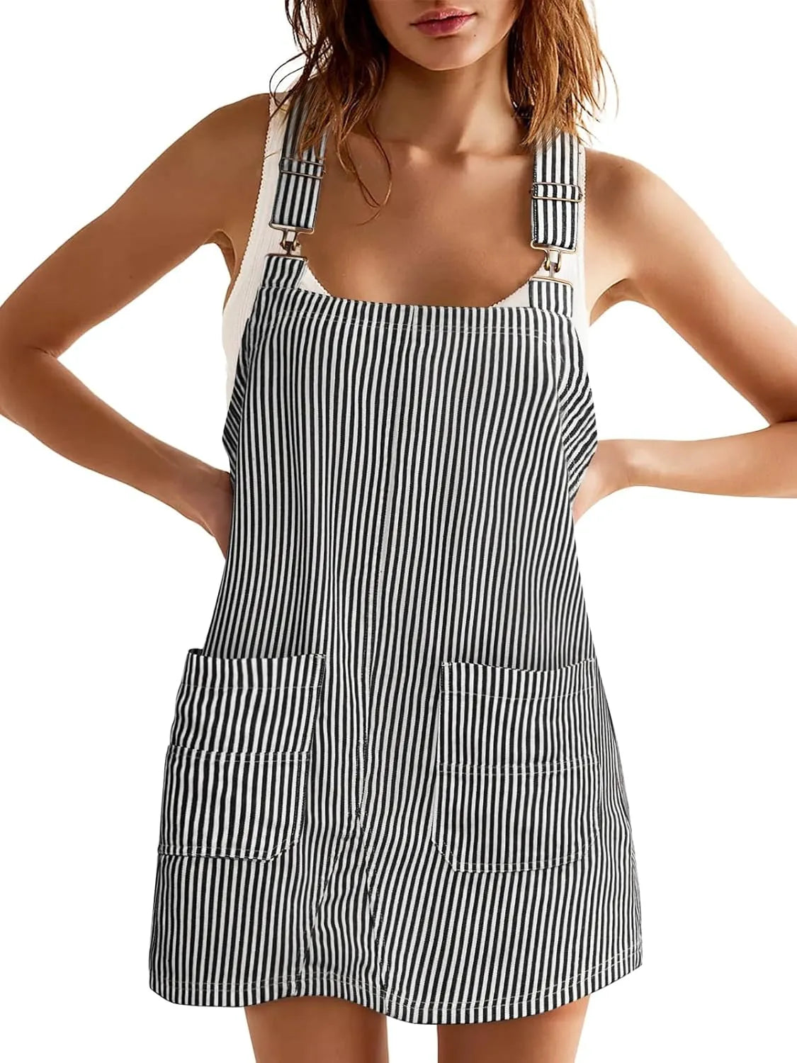 Millie™ – Gestreiftes Jumpsuit-Kleid mit Taschen für Damen