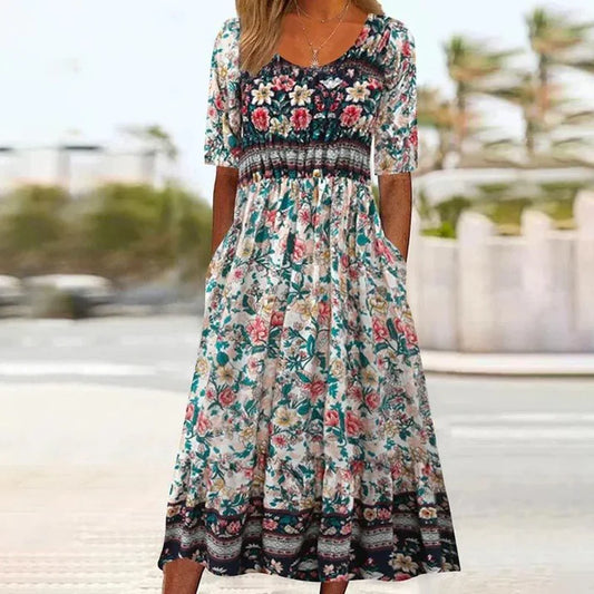 Greta™ – Boho Blumenkleid