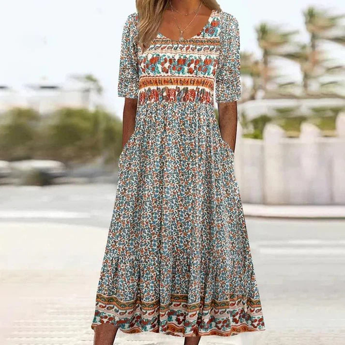 Greta™ – Boho Blumenkleid