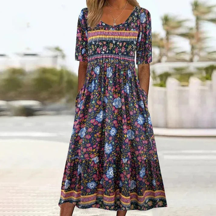 Greta™ – Boho Blumenkleid
