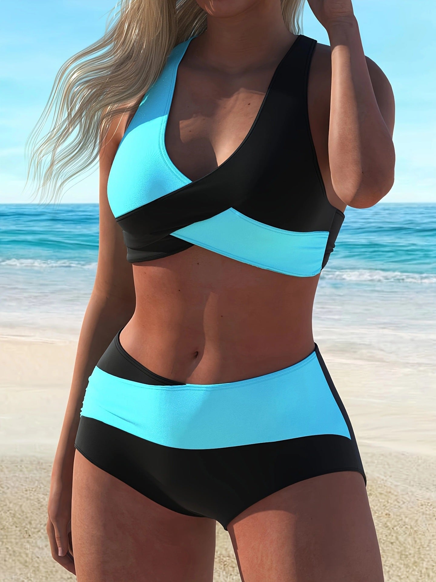 Gabriella™ – Bikini-Set mit Farbblock-Design für Damen