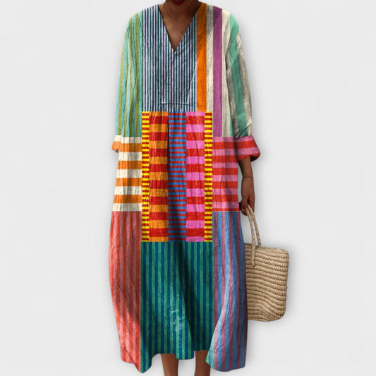 Zarae™ – Bunt gestreiftes Kleid