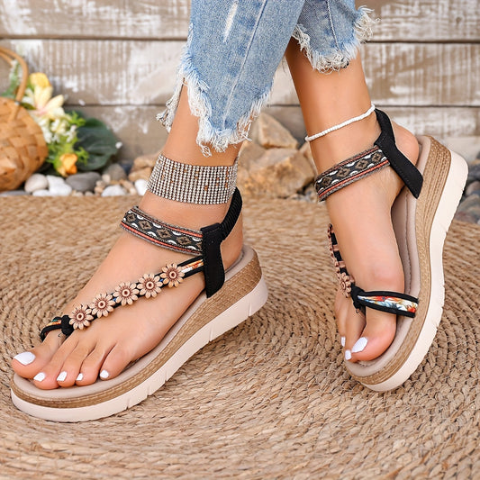 Daisy™ - Florale Plateausandalen