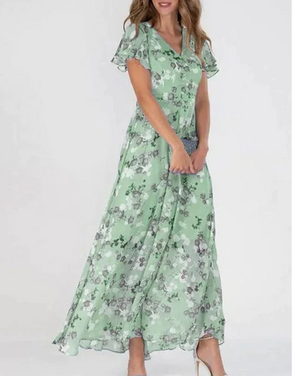 Jayga™ - Damen Maxikleid mit V-Ausschnitt