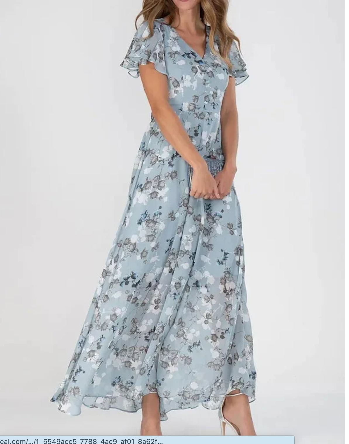 Jayga™ - Damen Maxikleid mit V-Ausschnitt