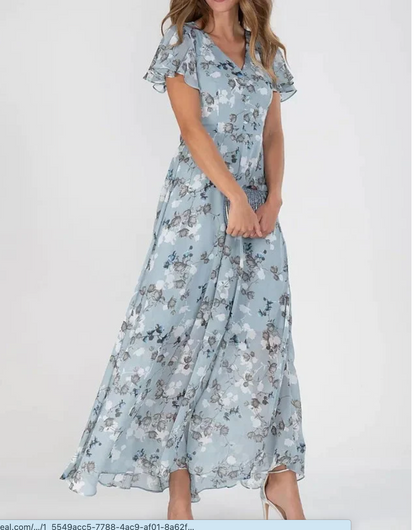 Jayga™ - Damen Maxikleid mit V-Ausschnitt