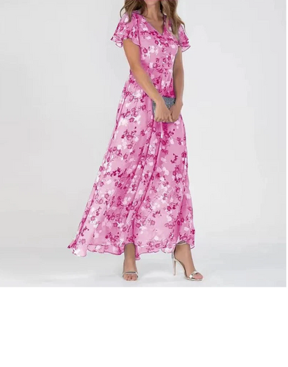 Jayga™ - Damen Maxikleid mit V-Ausschnitt