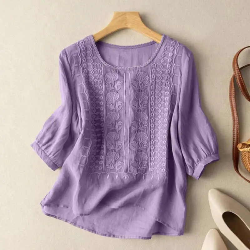 Shiella™ – Bestickte Freizeitbluse für Damen