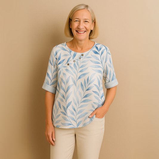 Livia™ – Tunika-Top mit Blattdruck