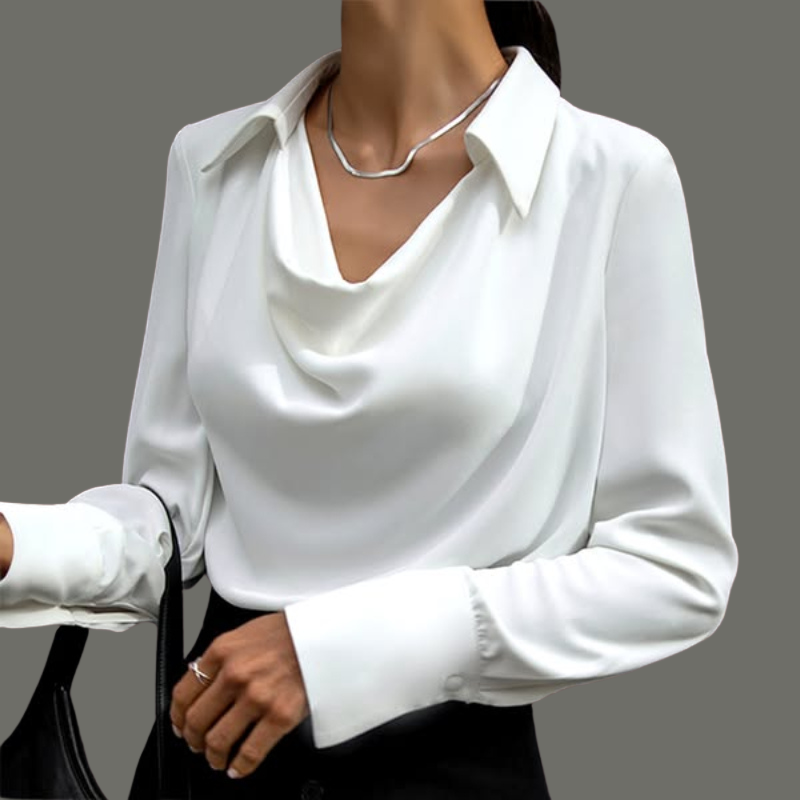 Sophia™ – Satin Drapierte Bluse