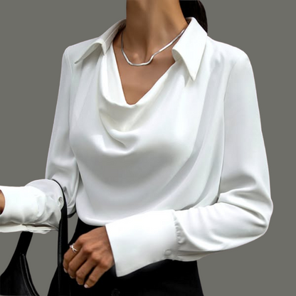 Sophia™ – Satin Drapierte Bluse