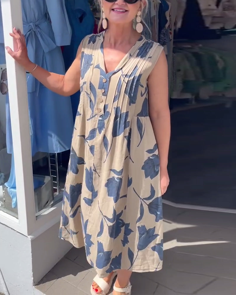Emma™ - Geblümtes Knopfkleid