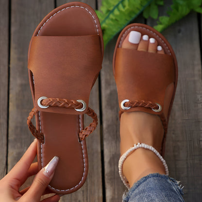 Mira™ - Geflochtene Ledersandalen
