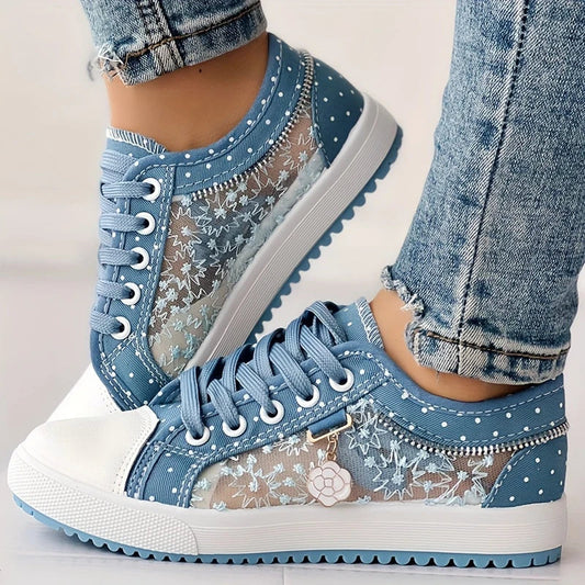 Lara™ – Damen-Sneaker aus Mesh mit Blumenmuster für die Freizeit