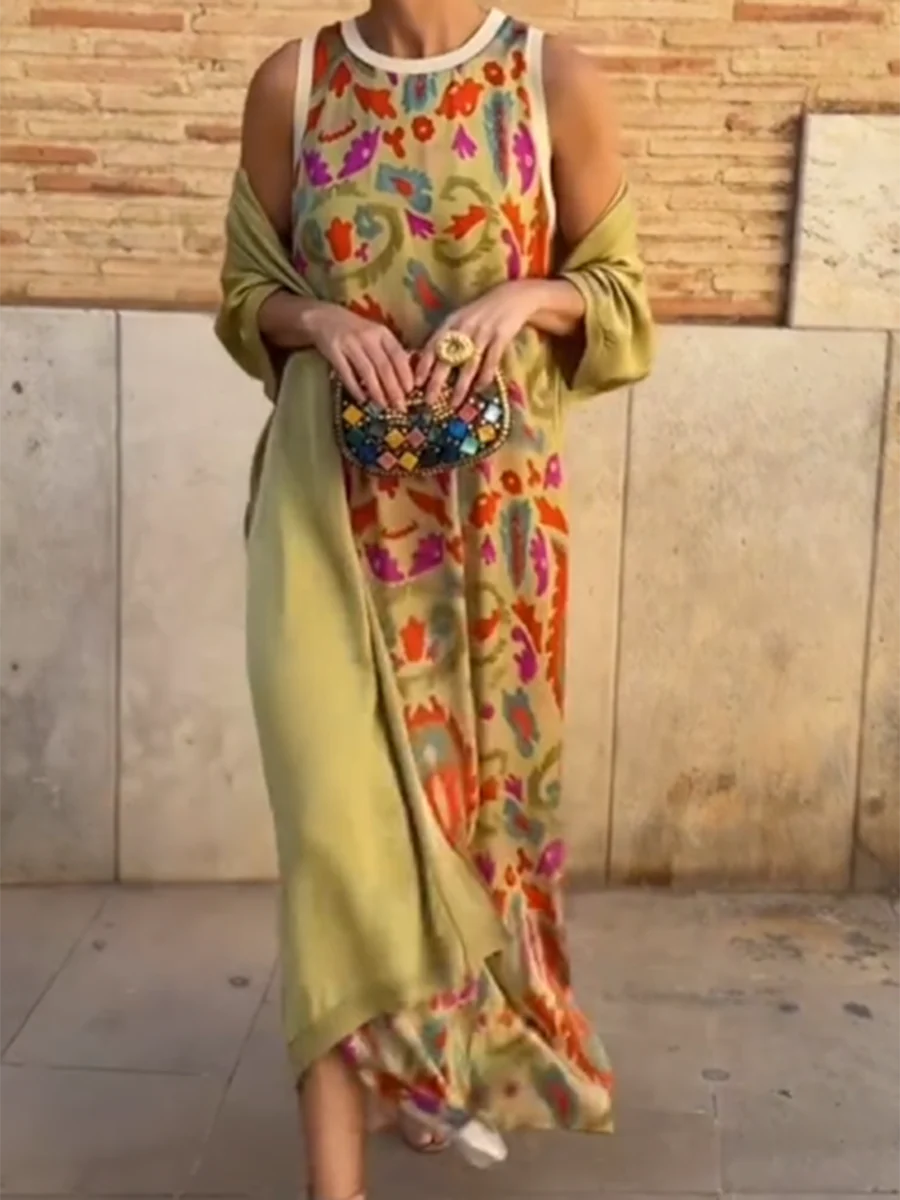 Bettina™- Bedrucktes Kleid, zweiteiliges Set