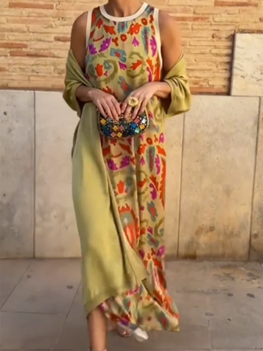 Bettina™- Bedrucktes Kleid, zweiteiliges Set
