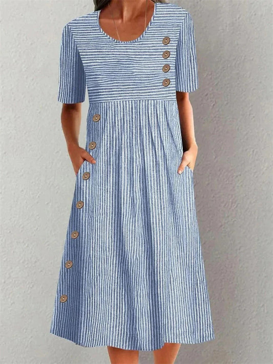 Riikka™- Gestreiftes Midikleid