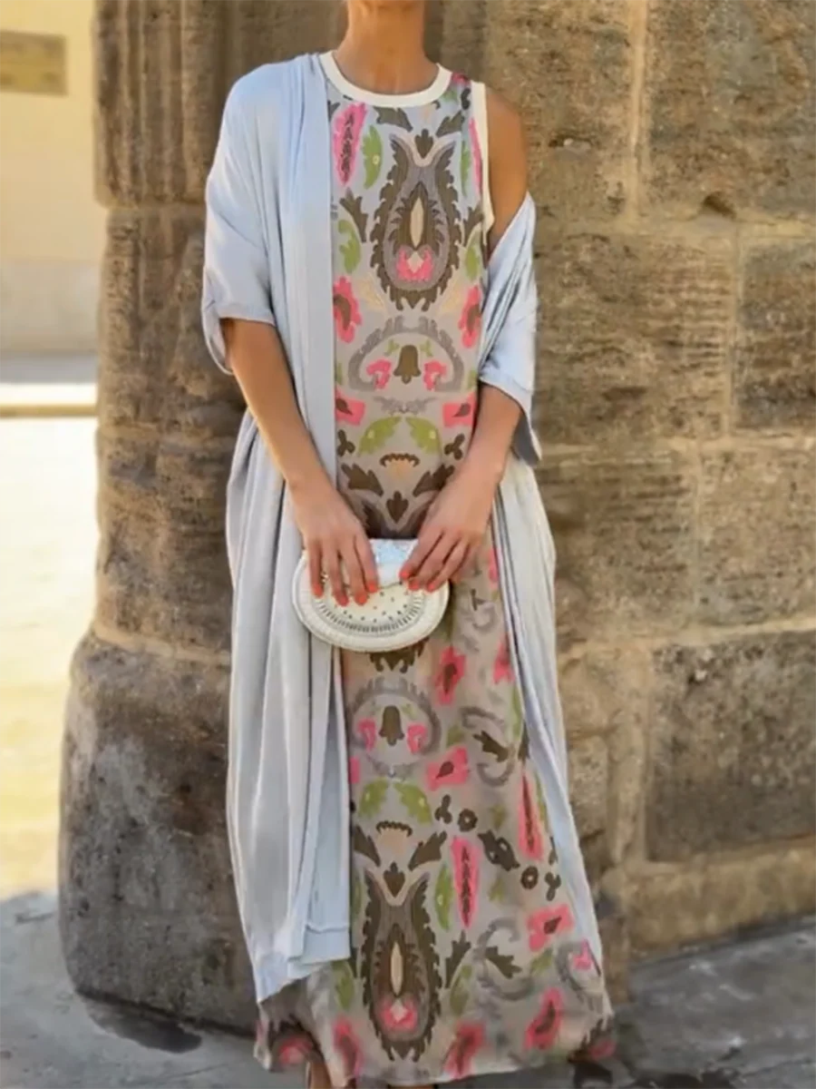 Bettina™- Bedrucktes Kleid, zweiteiliges Set