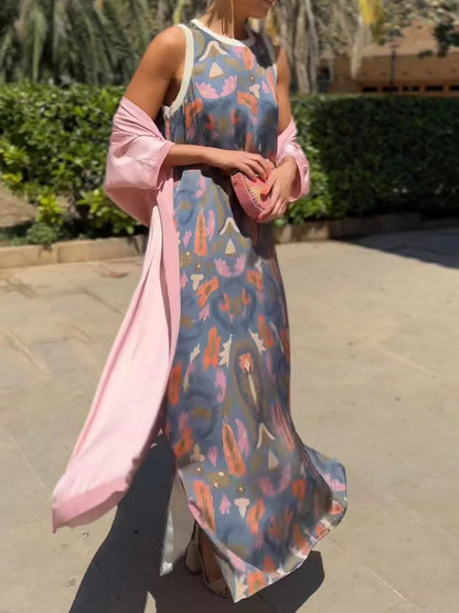 Bettina™- Bedrucktes Kleid, zweiteiliges Set