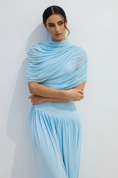 Analiese™ - Asymmetrisches Drapiertes Maxikleid